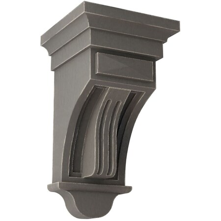 Ekena Millwork 5 1/2"W x 5 1/2"D x 10"H Raised Fluting Wood Vintage Decor Corbel, Reclaimed Grey CORWD05X05X10RAGY